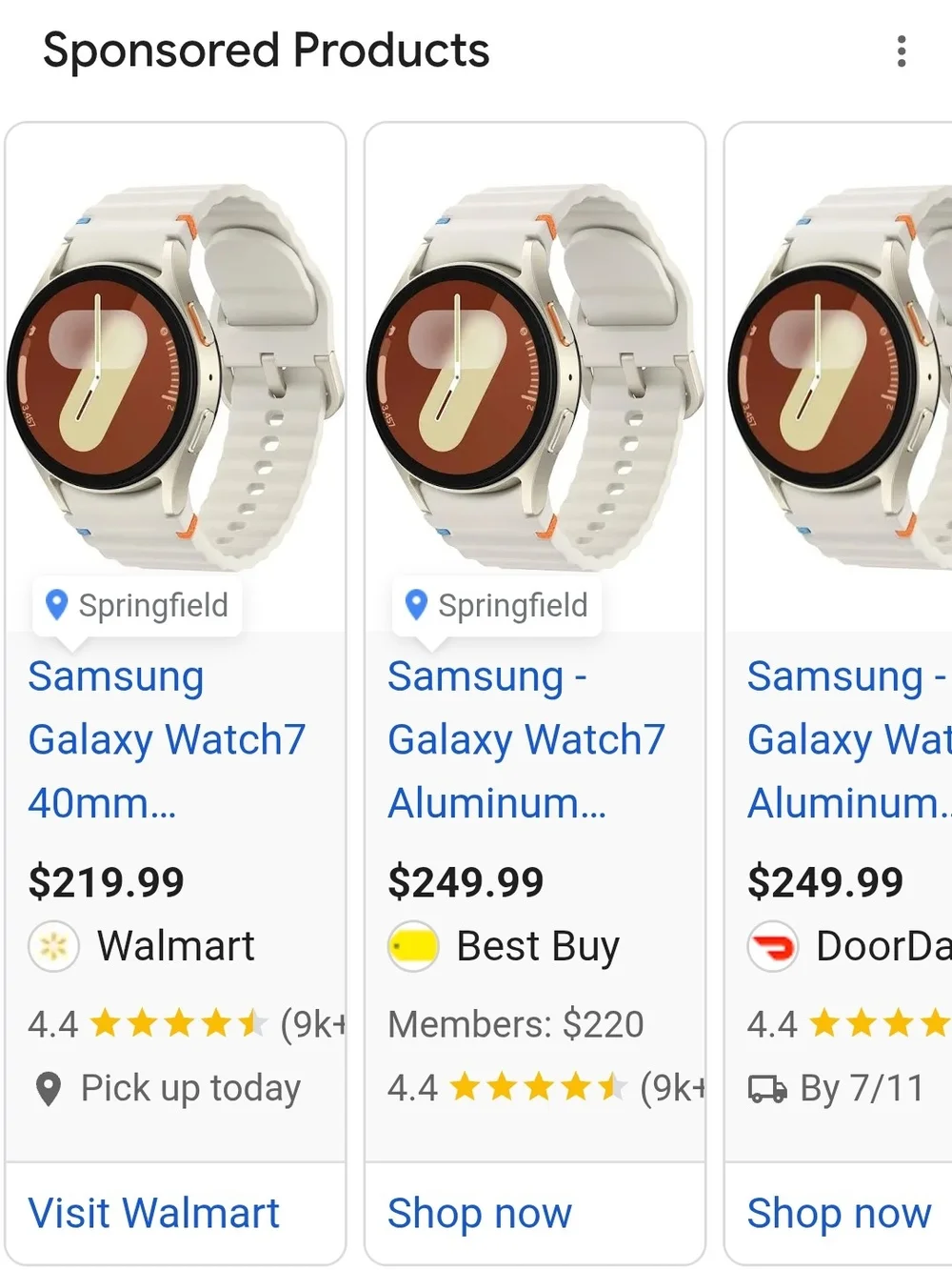 Samsung Galaxy Watch7 — White Band with Orange Dial